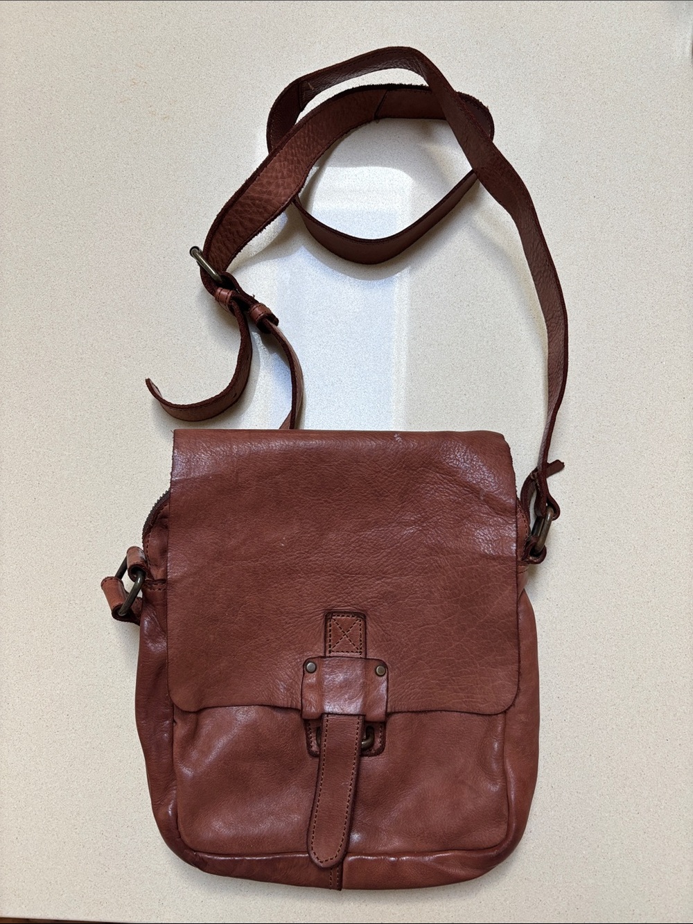 Leather Brown Crossbody Satchel for Women